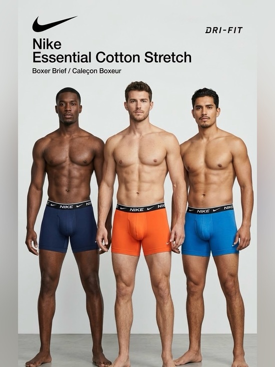 Nike Other - Nike Essential Cotton Stretch Dri-FIT Boxer Briefs 3-Pack - Size M (NIB)